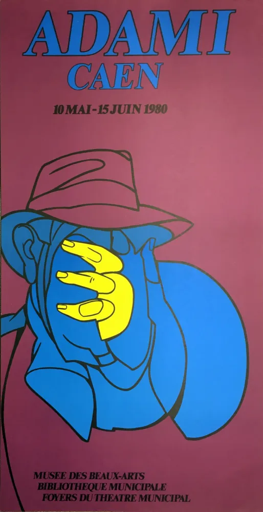 Lithografie Adami - ADAMI CAEN 1980 : Affiche en lithographie originale.