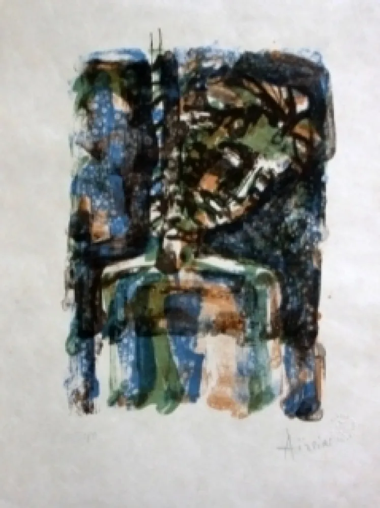 Lithografie Aizpiri - Christ