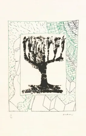 Ets En Aquatint Alechinsky - ARBRE CENTRAL, AU VERT