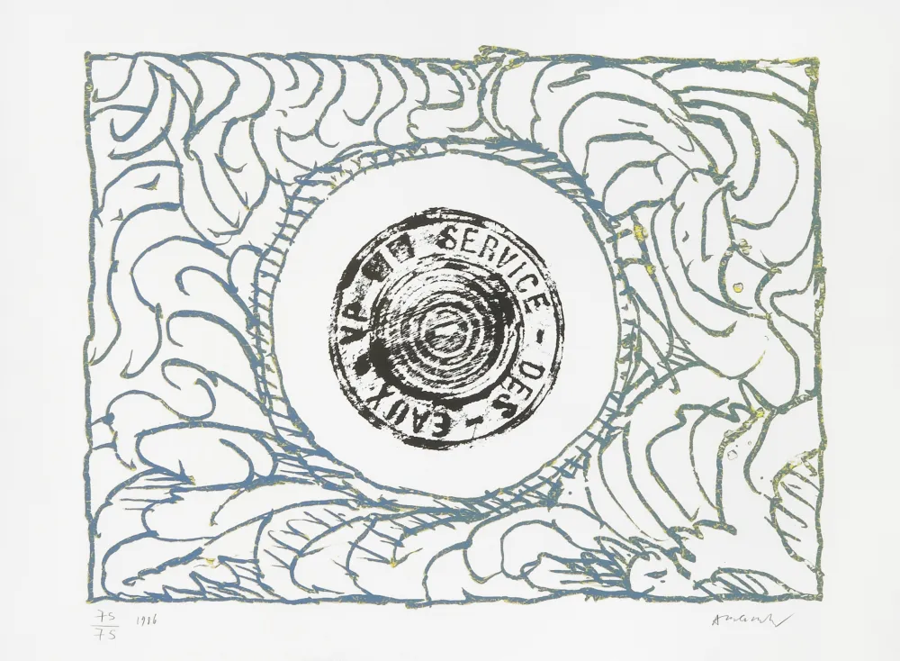 Lithografie Alechinsky - Bouche d'eau III (gris)