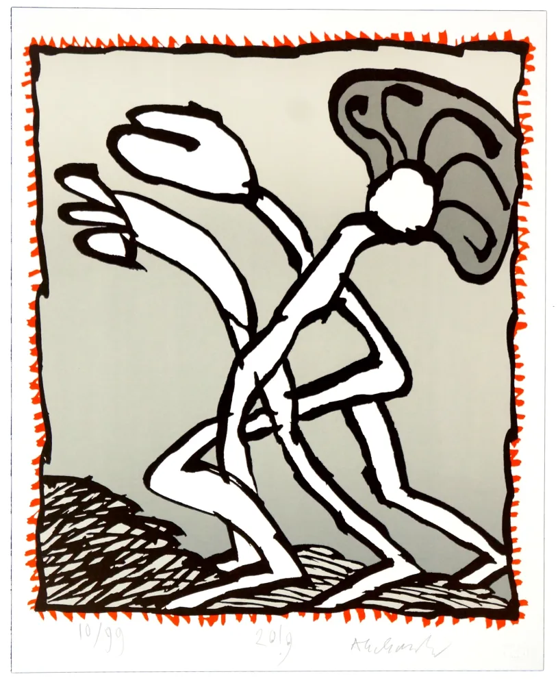 Lithografie Alechinsky - Griserie à minuit IV