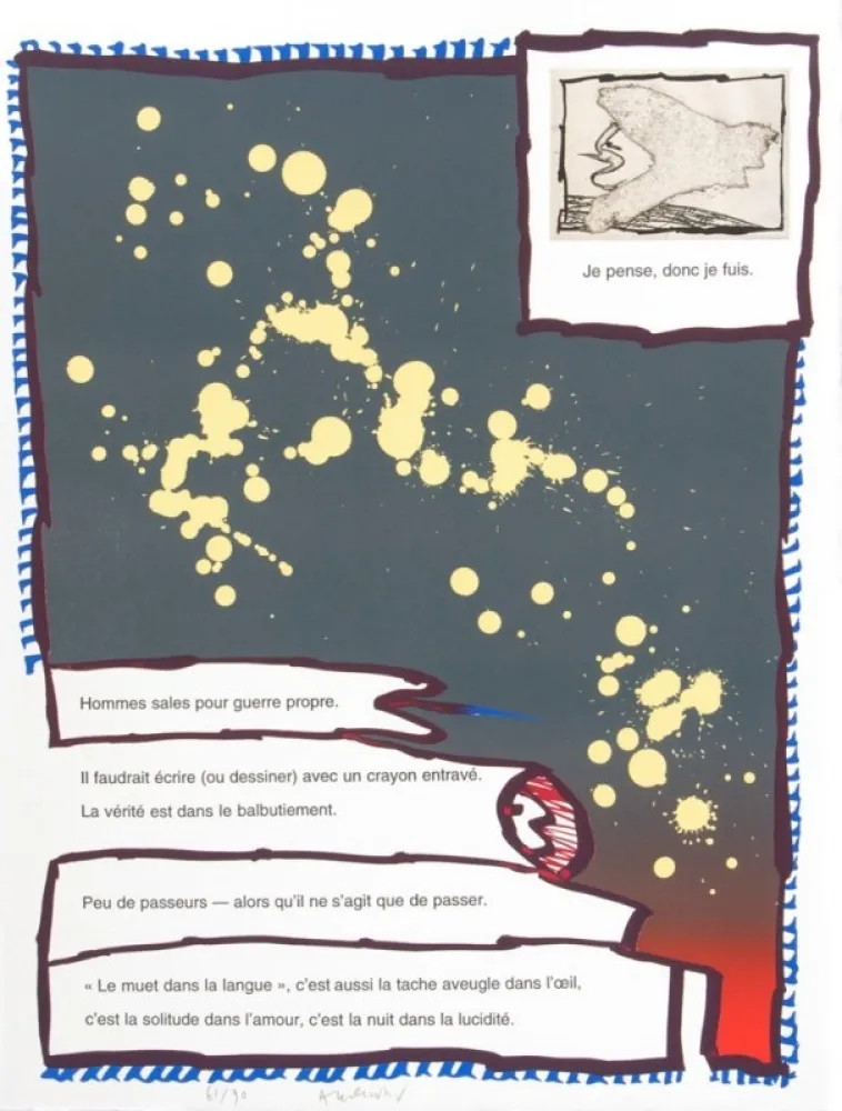 Lithografie Alechinsky - JE PENSE DONC JE FUIS