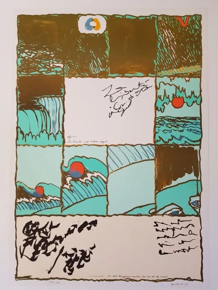 Lithografie Alechinsky - La liberté c'est d'être inégal 