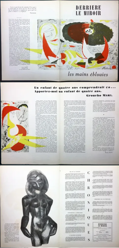 Geïllustreerd Boek Alechinsky - LES MAINS ÉBLOUIES. (Derrière le Miroir n° 32. Octobre 1950)