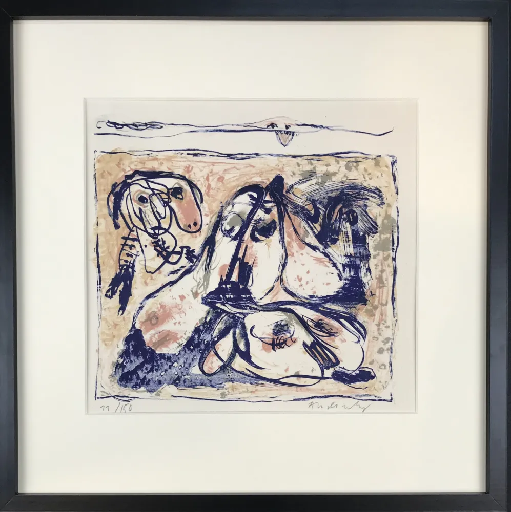 Lithografie Alechinsky - Les tireurs de langue, 1962