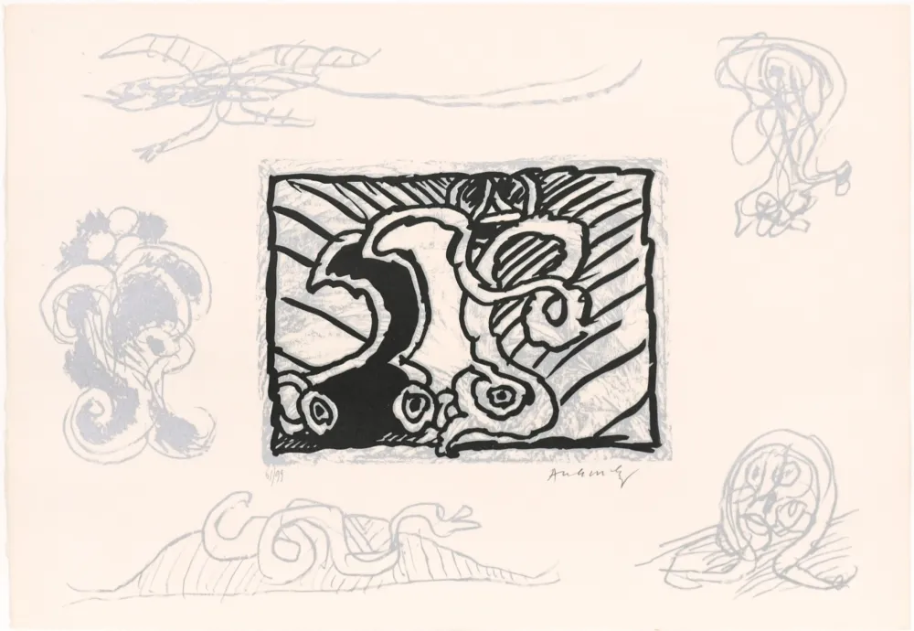 Linosnede Alechinsky - Lino - Litho IX