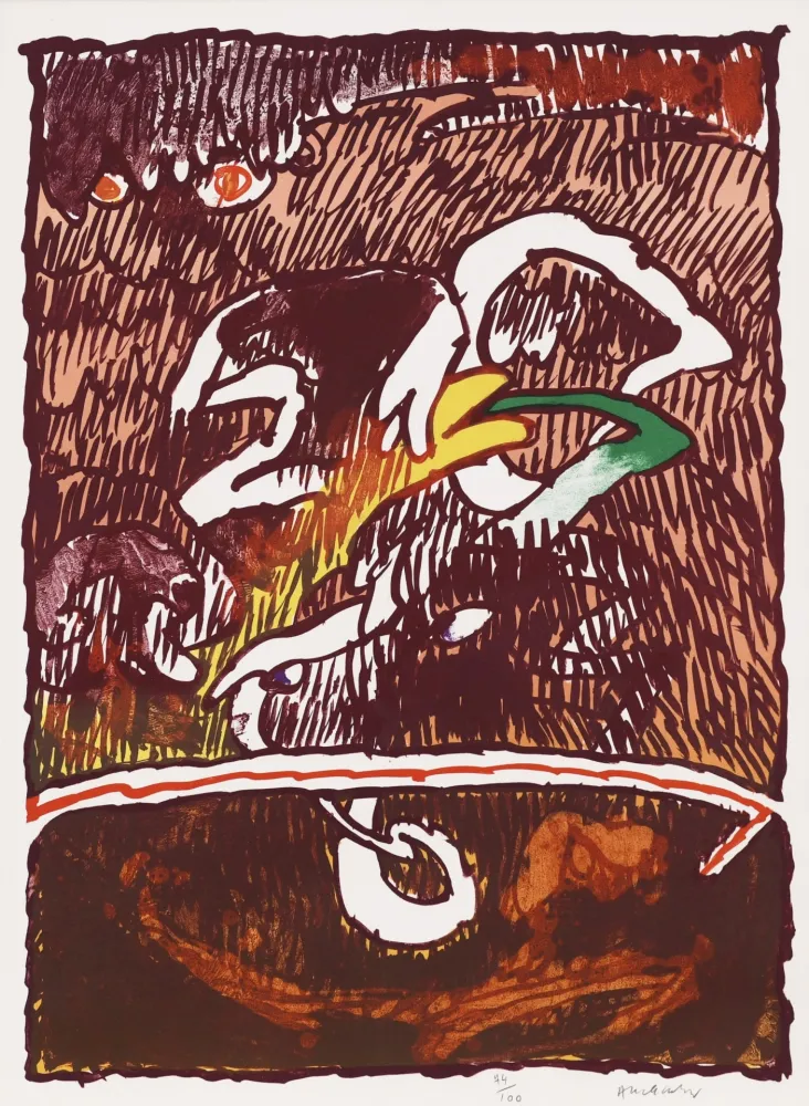 Lithografie Alechinsky - Objets volants VI