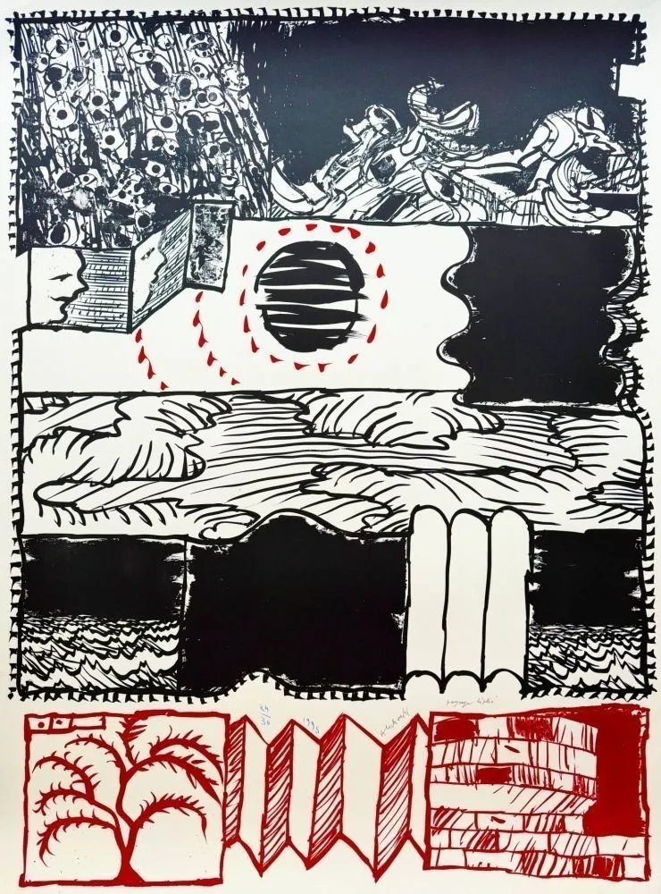 Lithografie Alechinsky - Paysage déplié