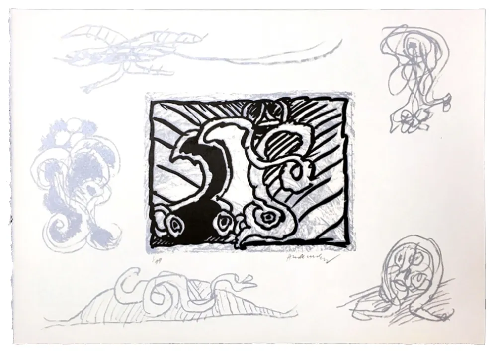 Linosnede Alechinsky - Planche IX