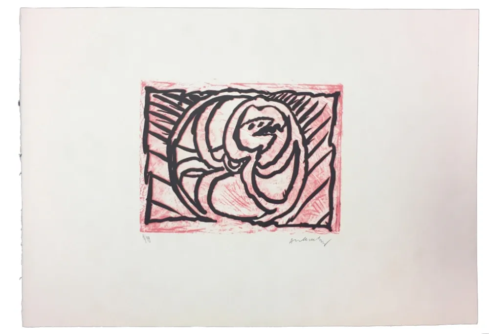 Linosnede Alechinsky - Planche V