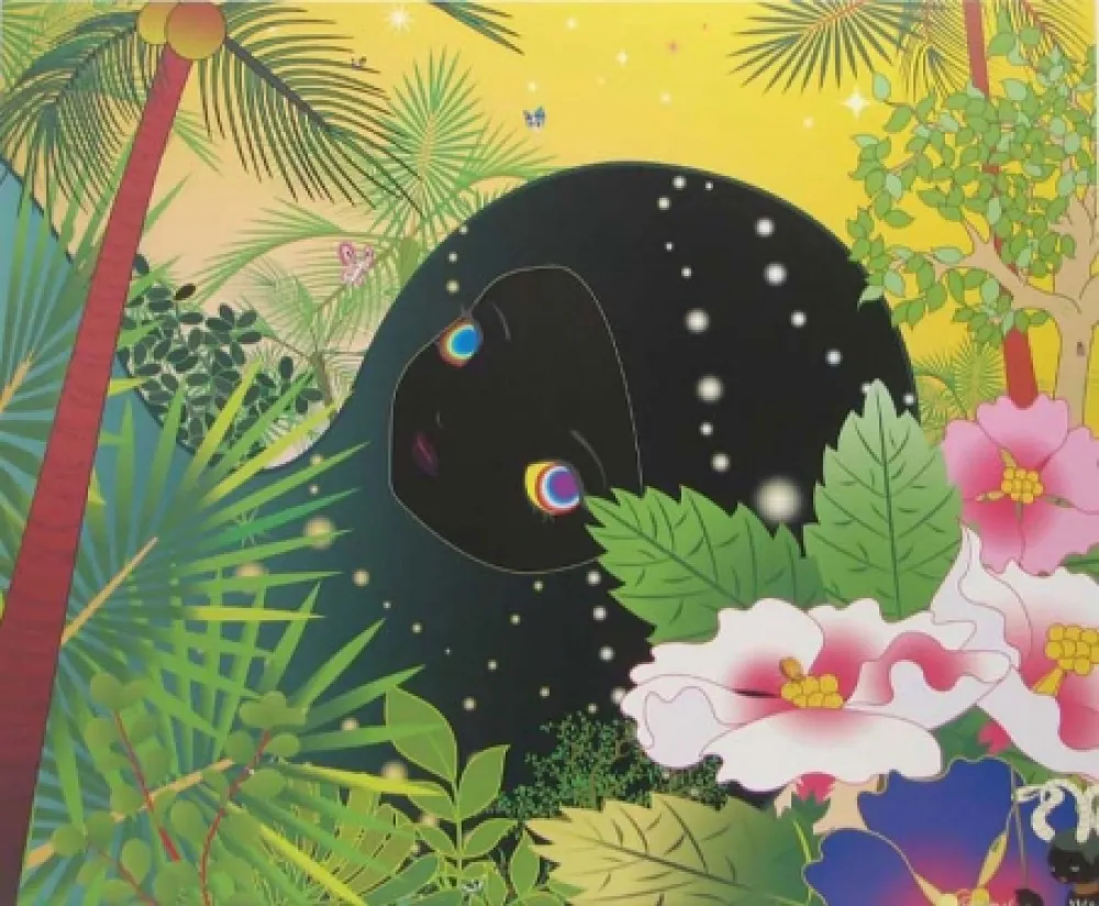 Lithografie Aoshima - Building Head - Palm Trees