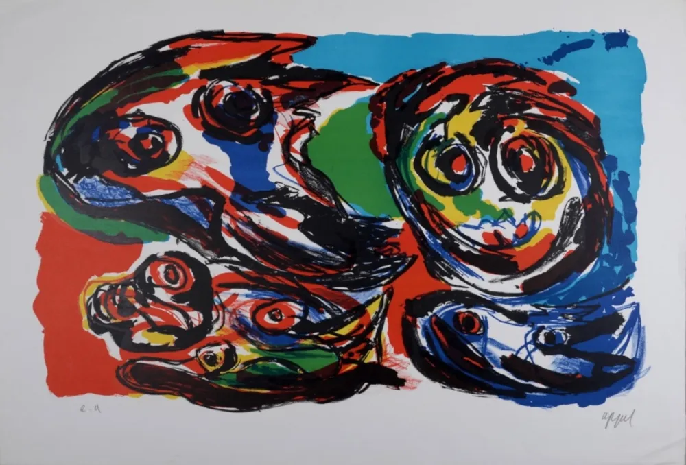 Lithografie Appel - Quatre Têtes