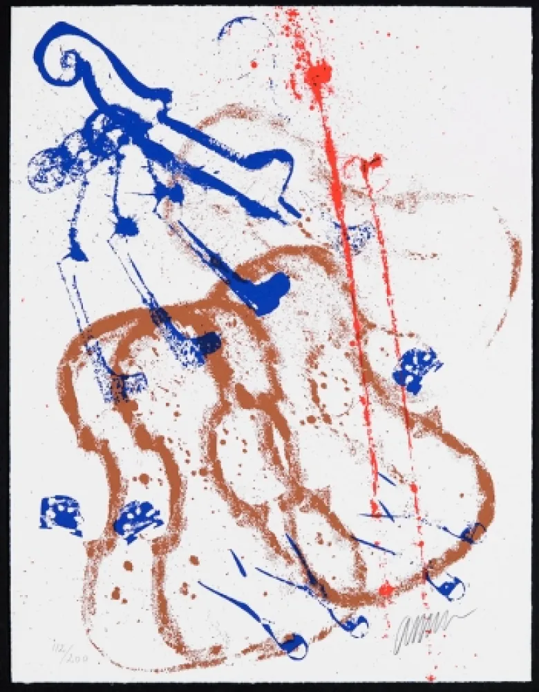 Zeefdruk Arman - Accords à cordes I