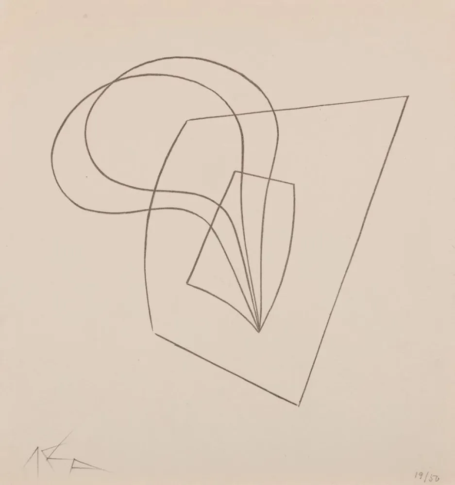 Lithografie Arp - Pflanzlich-architektonische