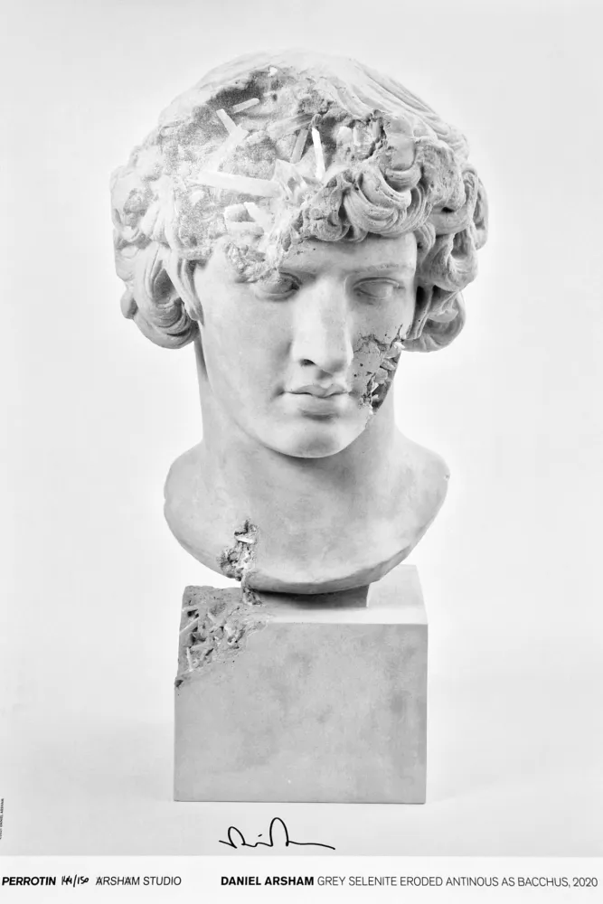 Offset Arsham - Grey Selenite Eroded Antinous as Bacchus