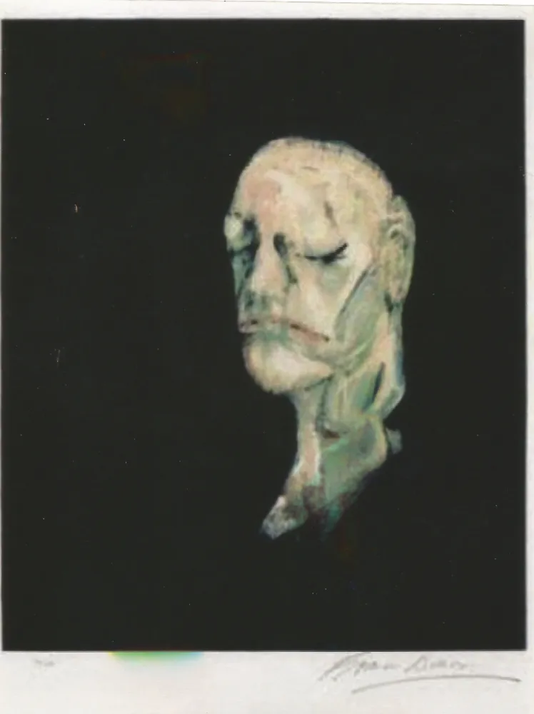 Lithografie Bacon - Study portrait after the life mask of William Blake