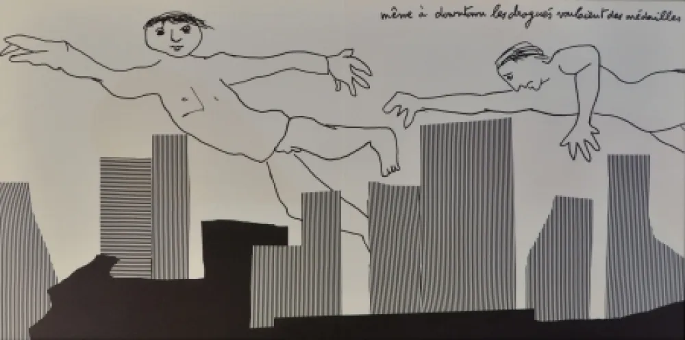 Lithografie Baj - Downtown