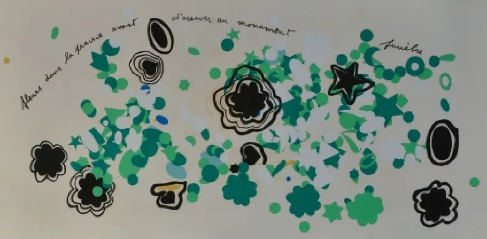 Lithografie Baj - Fleurs dans la prairie