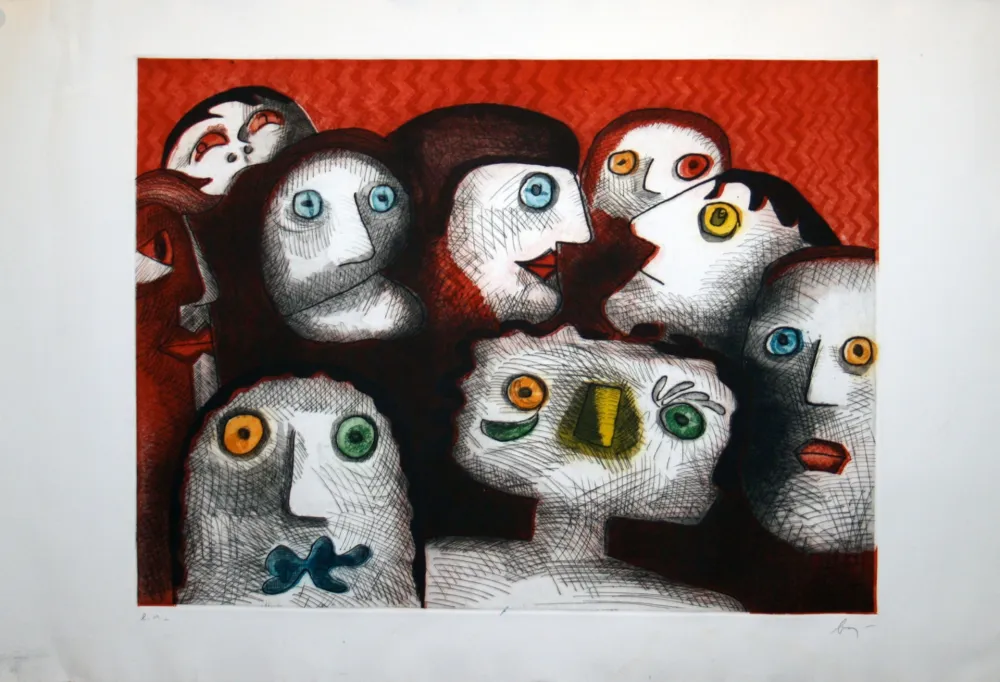 Aquatint Baj - Folla