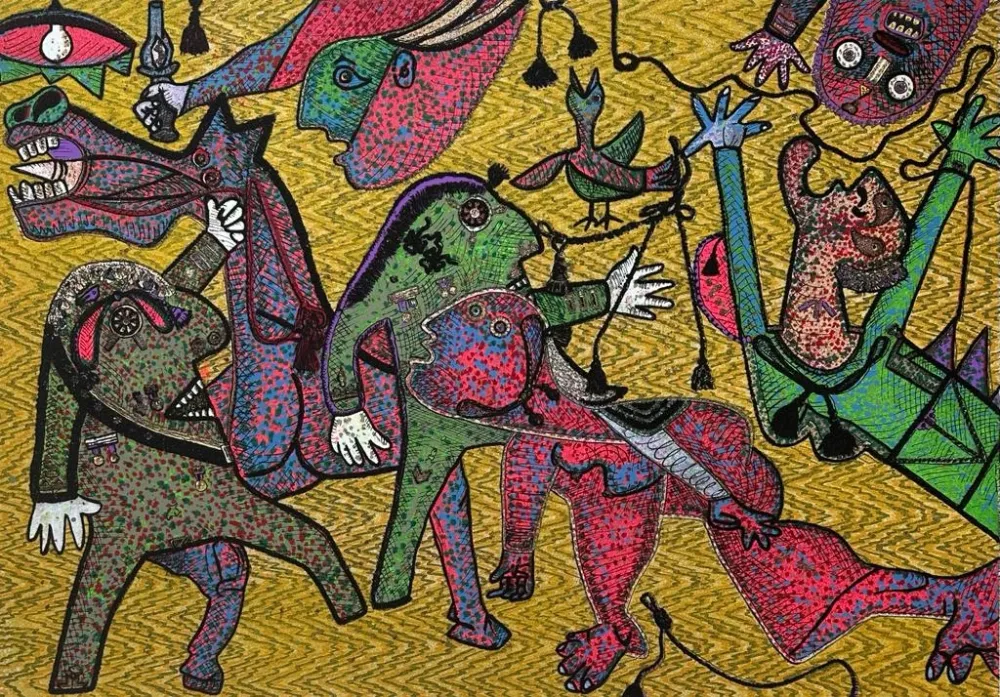 Zeefdruk Baj - Particolare di Guernica