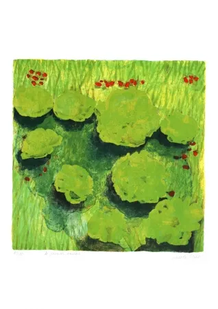 Lithografie Balas - Le premier enclos