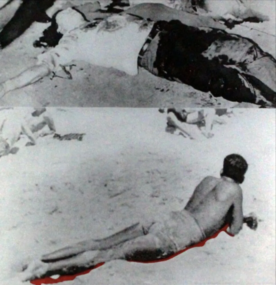 Ets En Aquatint Baldessari - Two Figures (One with Shadow)