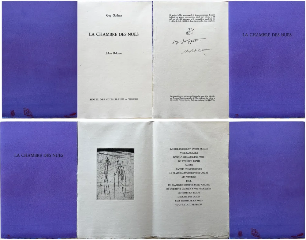 Ets Baltazar - Guy Goffette: LA CHAMBRE DES NUES. Poème inédit (2007)