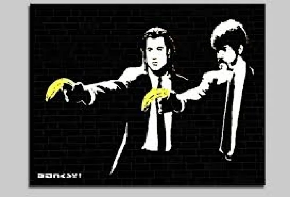 Zeefdruk Banksy - Pulp Fiction
