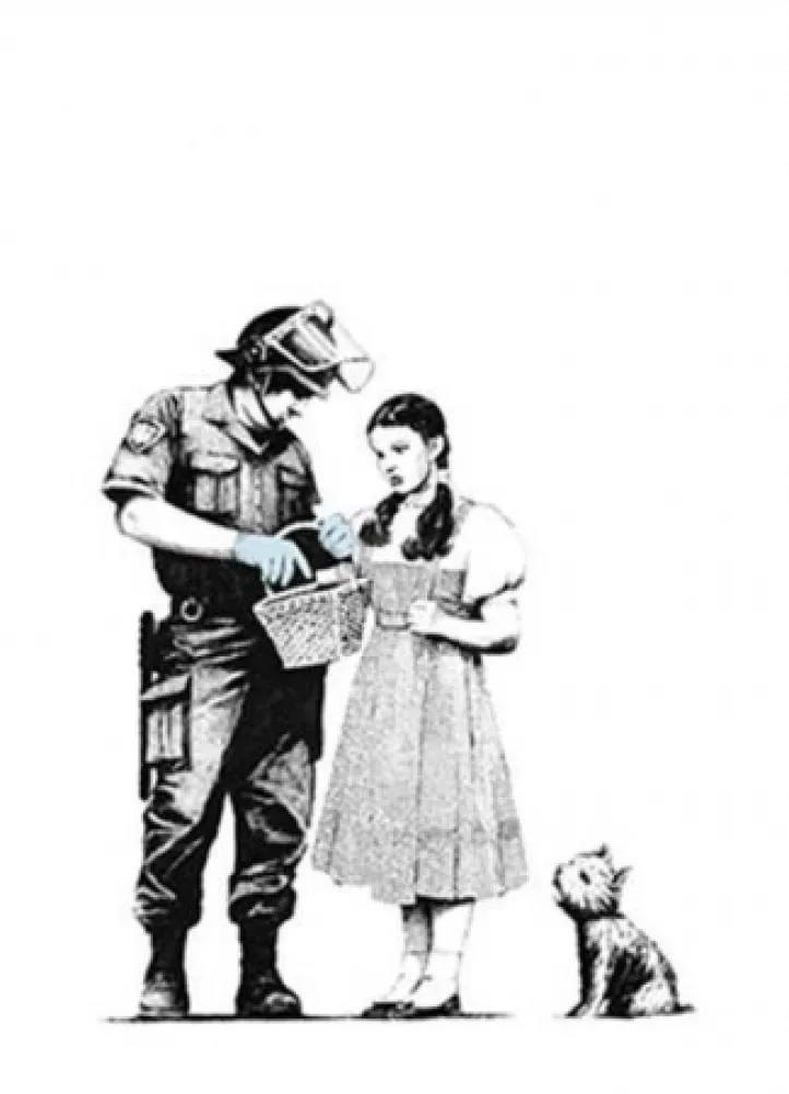 Zeefdruk Banksy - Stop and Search