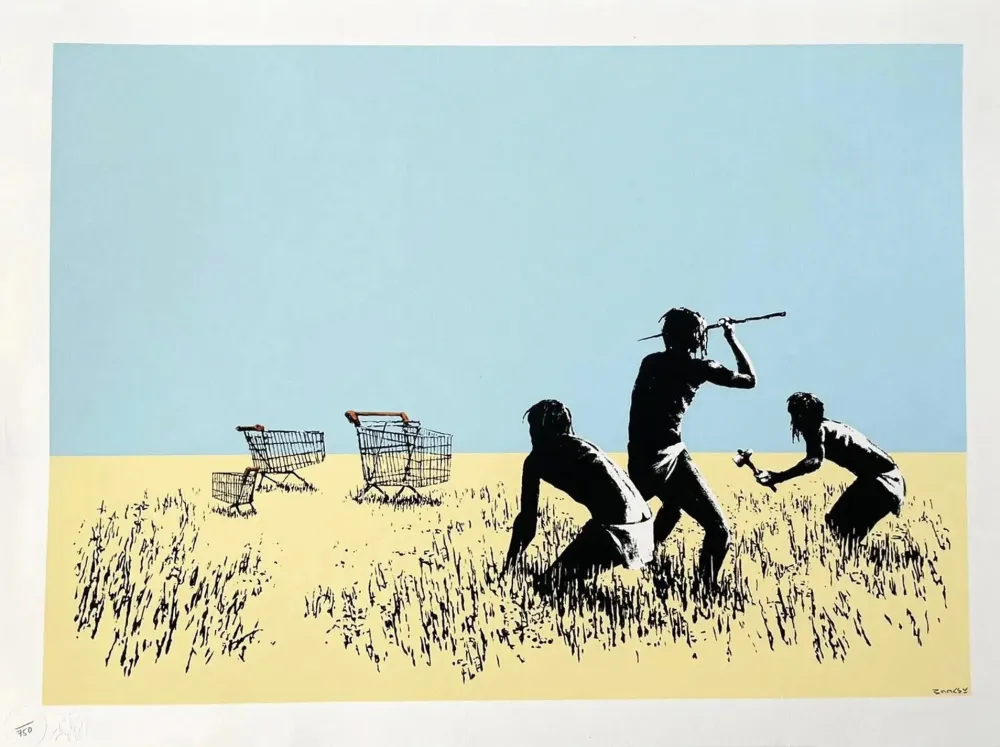 Zeefdruk Banksy - Trolley Hunters