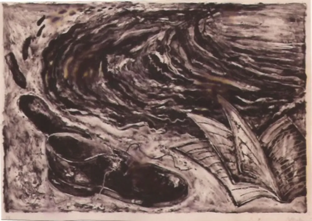 Lithografie Barcelo - S/T (zapato y libro)