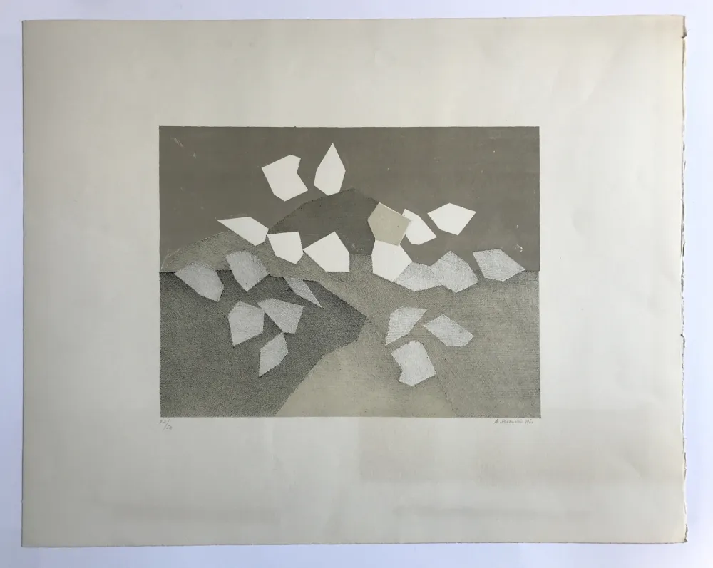 Lithografie Beaudin - Sans titre (Composition à dominante marron et beige)