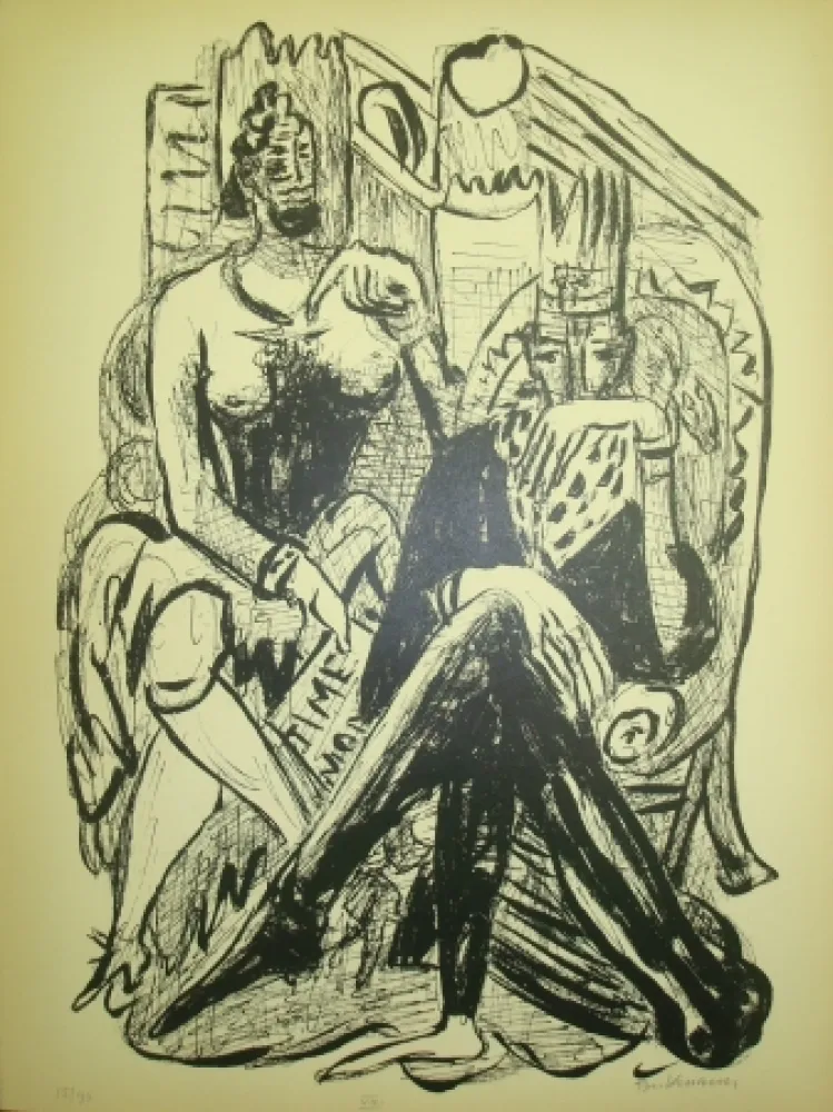 Lithografie Beckmann - King and Demagogue