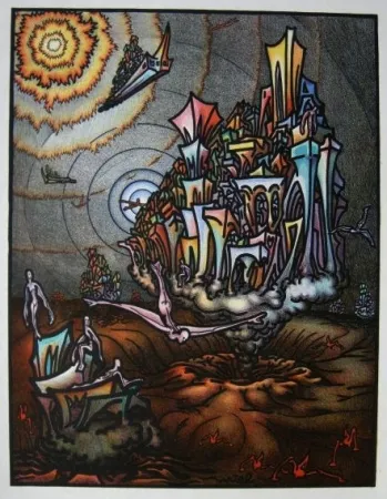 Lithografie Birnbaum - Auf einem anderen Stern / On Another Star