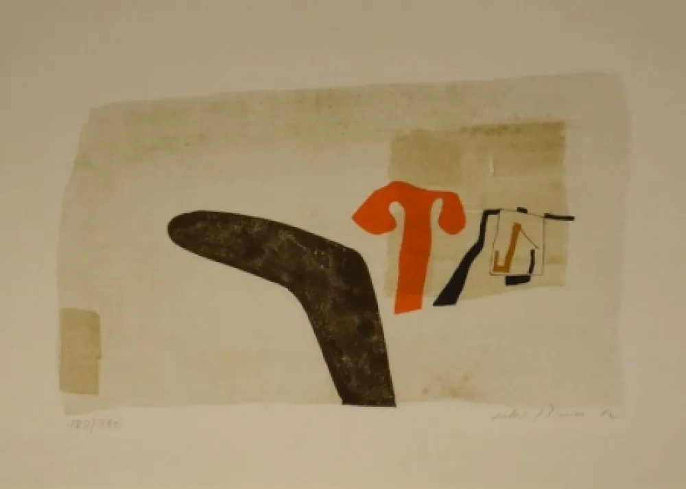 Lithografie Bissier - Composition („die Dinge des Lebens verlieren ihre Namen…“). 