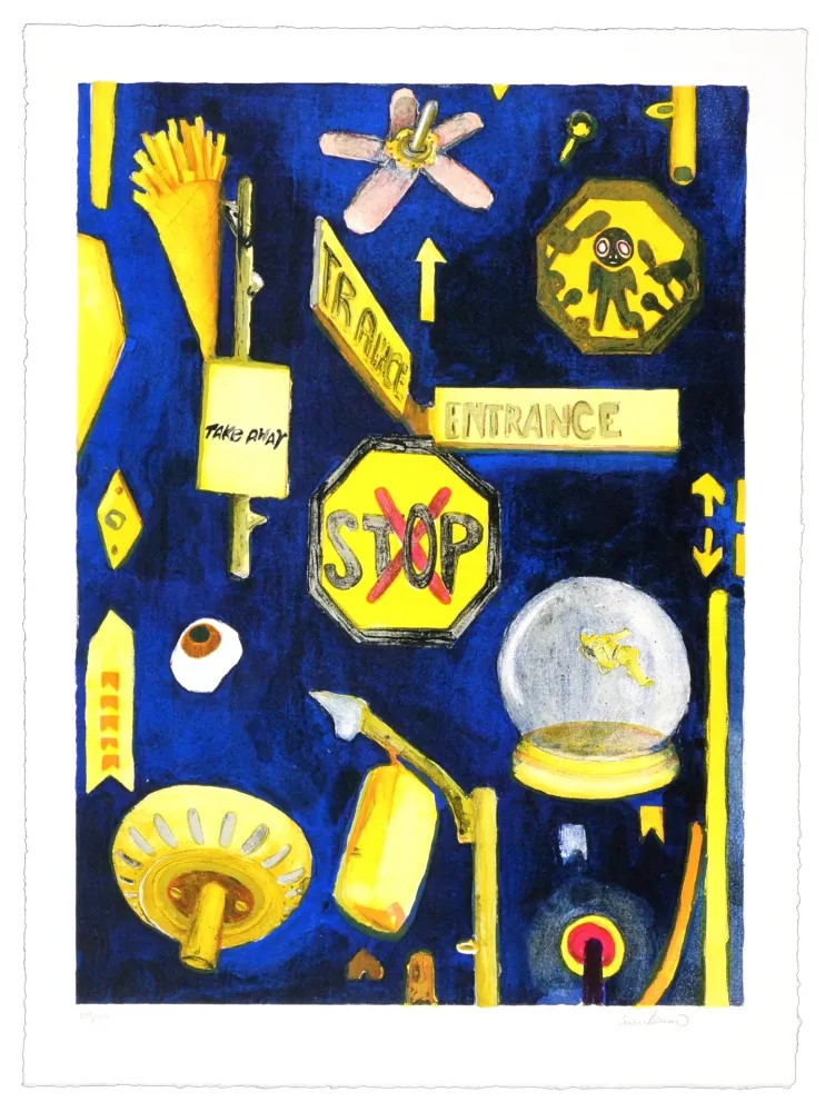 Lithografie Boesen - Stop