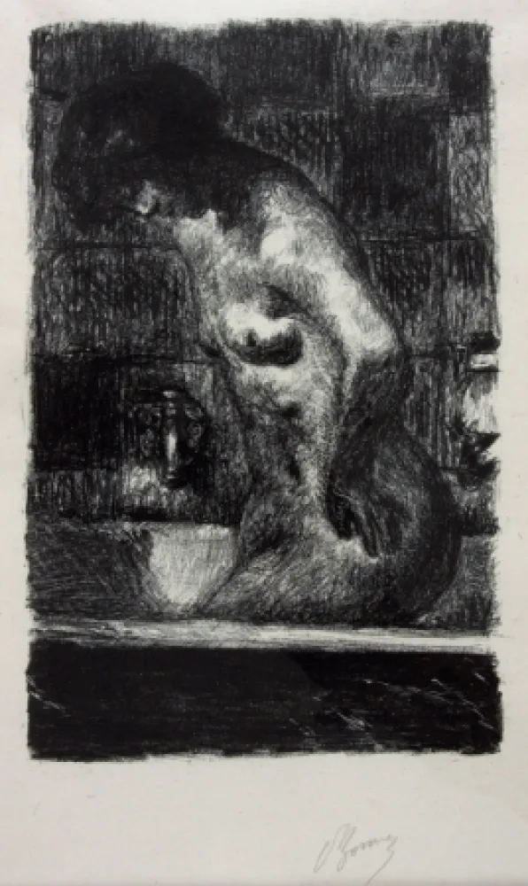 Lithografie Bonnard - Femme Nue Debout dans sa Baignoire