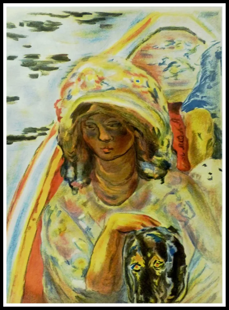Lithografie Bonnard - JEUNE FILLE DANS UNE BARQUE