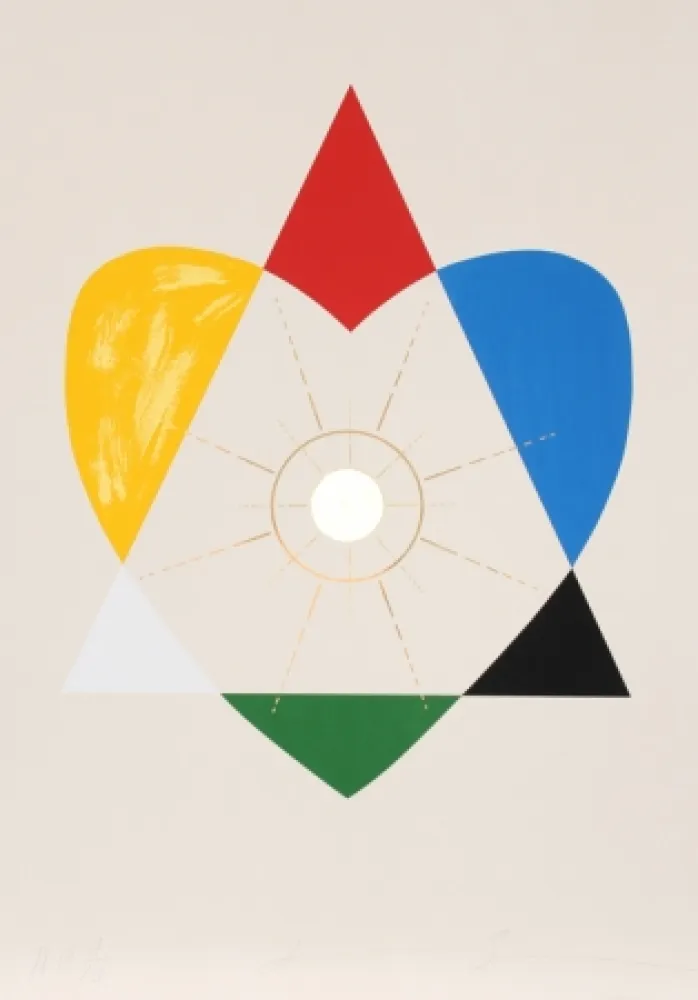 Zeefdruk Borofsky - The Balance of Love and Work Produces Energy