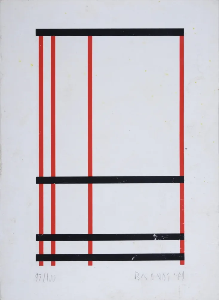 Zeefdruk Brandt - Composition abstraite #4 