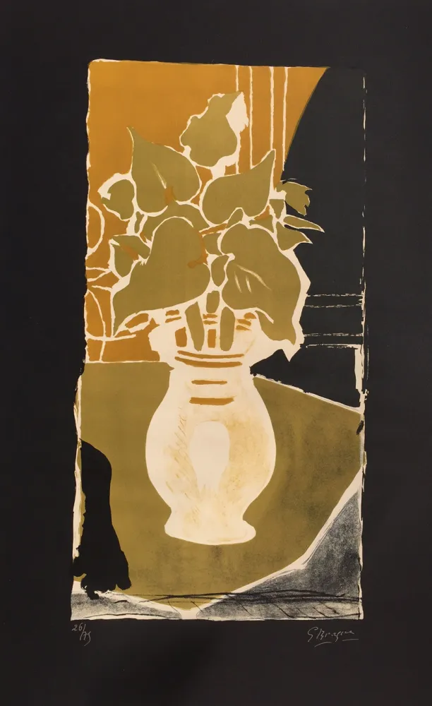 Lithografie Braque - Feuilles Couleurs Lumiere