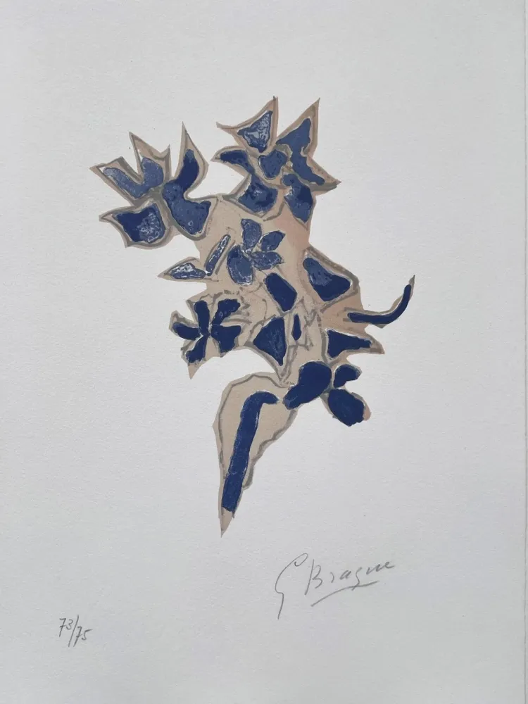 Lithografie Braque - Giroflée bleue 