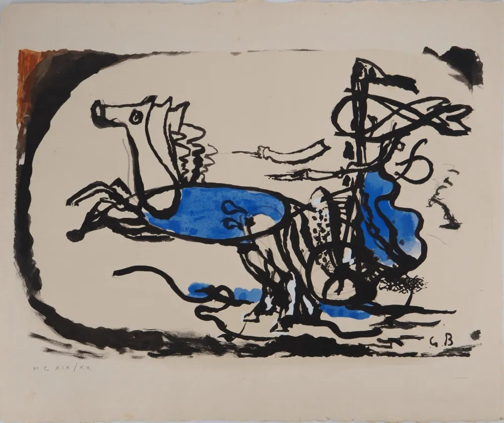 Lithografie Braque - Le Char grec