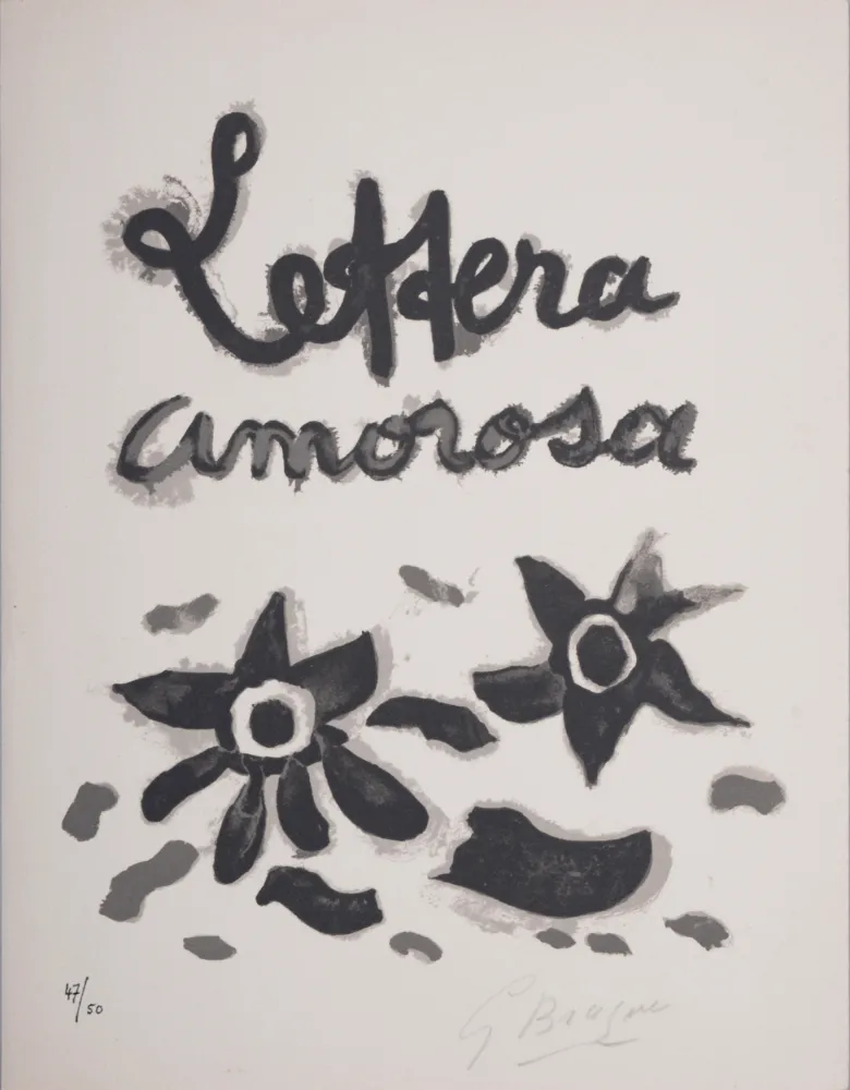 Lithografie Braque - Lettera Amorosa, 1963 - Original lithograph cover (Hand-signed!)