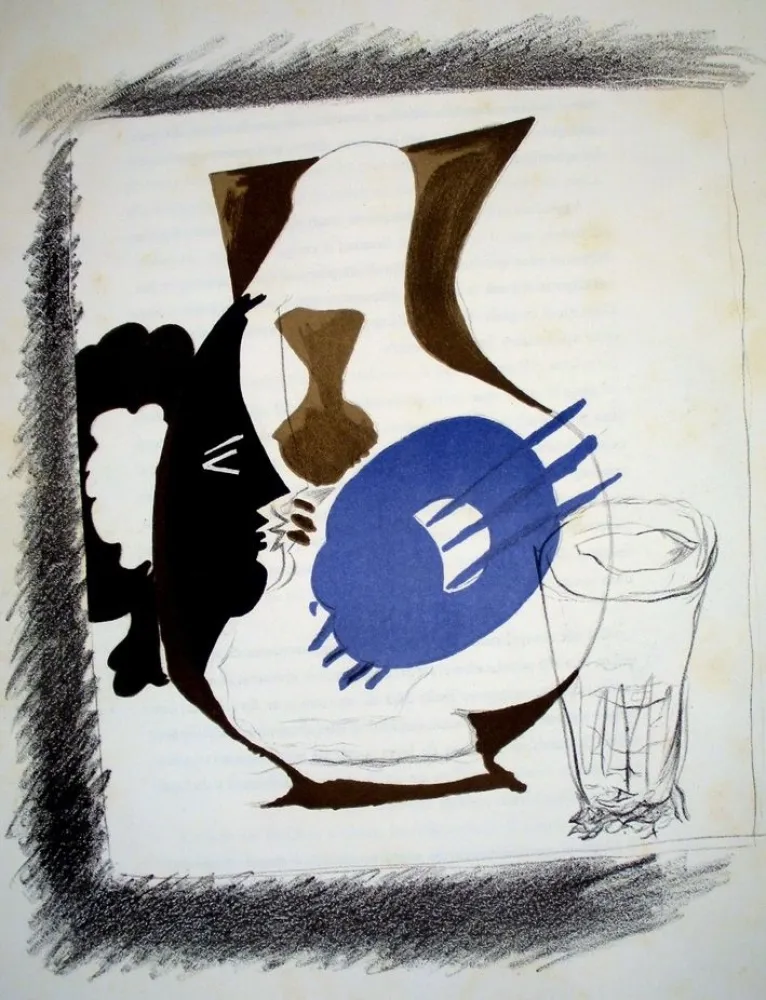 Lithografie Braque - Verre et pichet