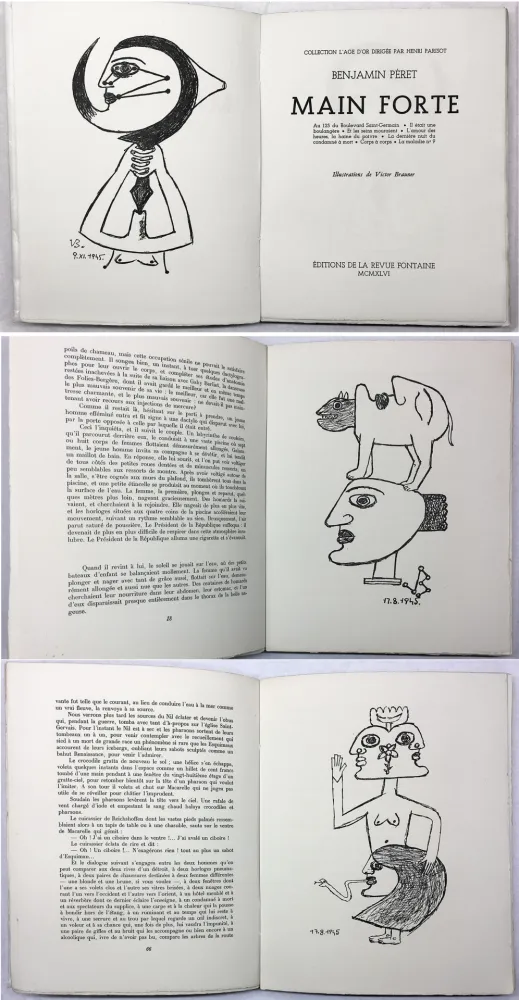 Geïllustreerd Boek Brauner - Benjamin Péret : MAIN FORTE. Illustrations de Victor Brauner (1946)