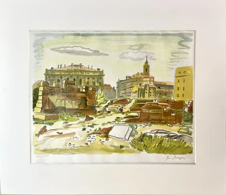 Lithografie Brayer - Le Forum de Rome