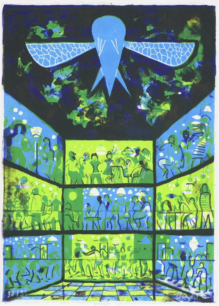 Lithografie Brecht Evens - Delirium tremens