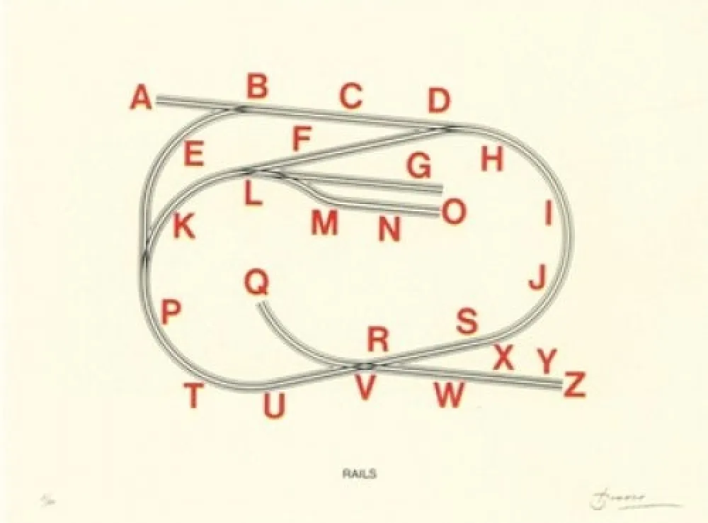 Lithografie Brossa - Rails