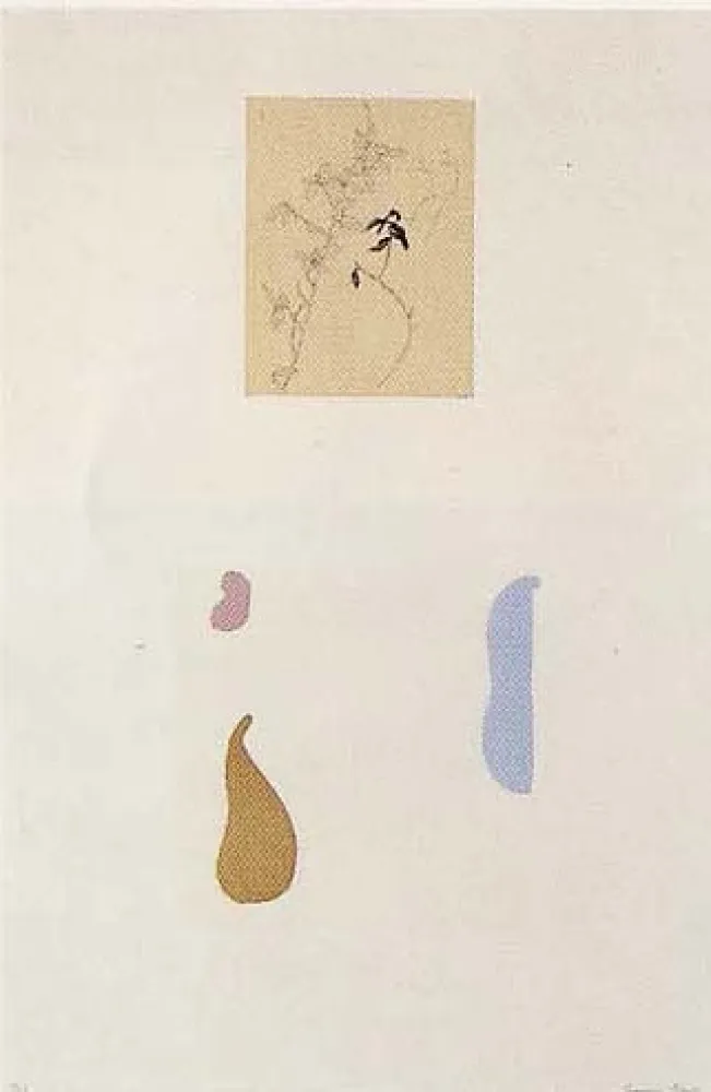 Lithografie Brown - Flowers and leaves I